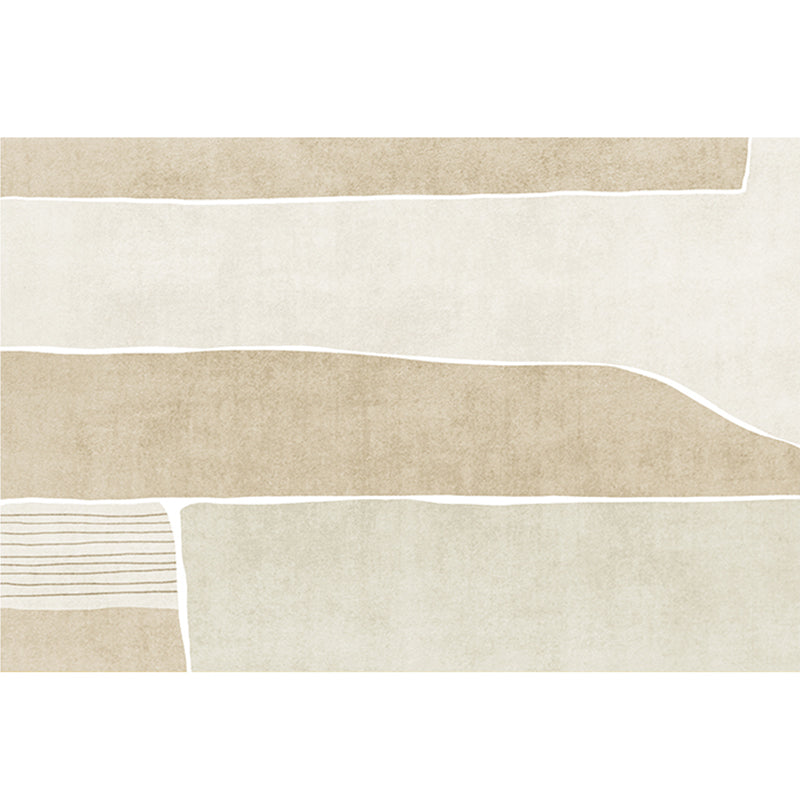 Lisslune | Simplicity geometric pattern rug multicolored polyester rug non-slip back pet-friendly rug for room