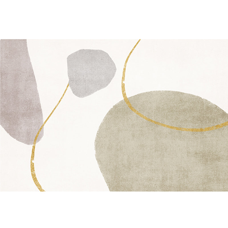 Lisslune | Simplicity geometric pattern rug multicolored polyester rug non-slip back pet-friendly rug for room