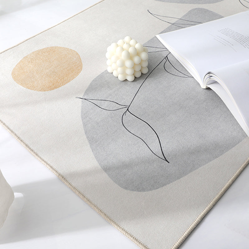 Lisslune | Simplicity geometric pattern rug multicolored polyester rug non-slip back pet-friendly rug for room