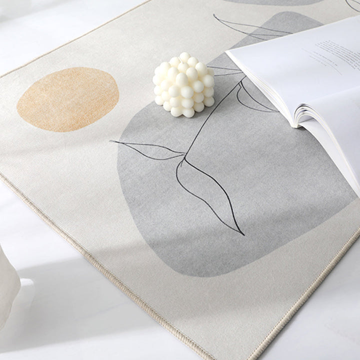 Lisslune | Simplicity geometric pattern rug multicolored polyester rug non-slip back pet-friendly rug for room