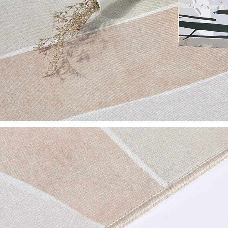 Lisslune | Simplicity geometric pattern rug multicolored polyester rug non-slip back pet-friendly rug for room