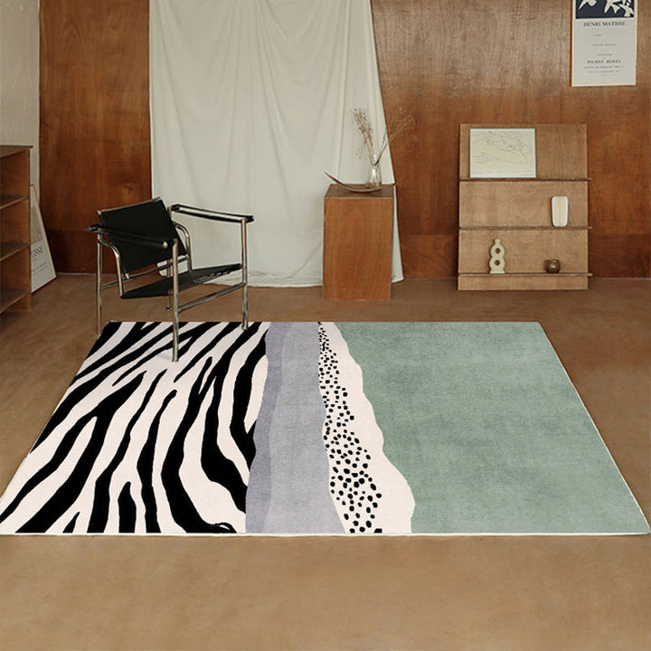 Lisslune | Creative Abstract Printed Carpet Multicolored Polypropylene Indoor Carpet Pet-Friendly Non-Slip Carpet for Rooms
