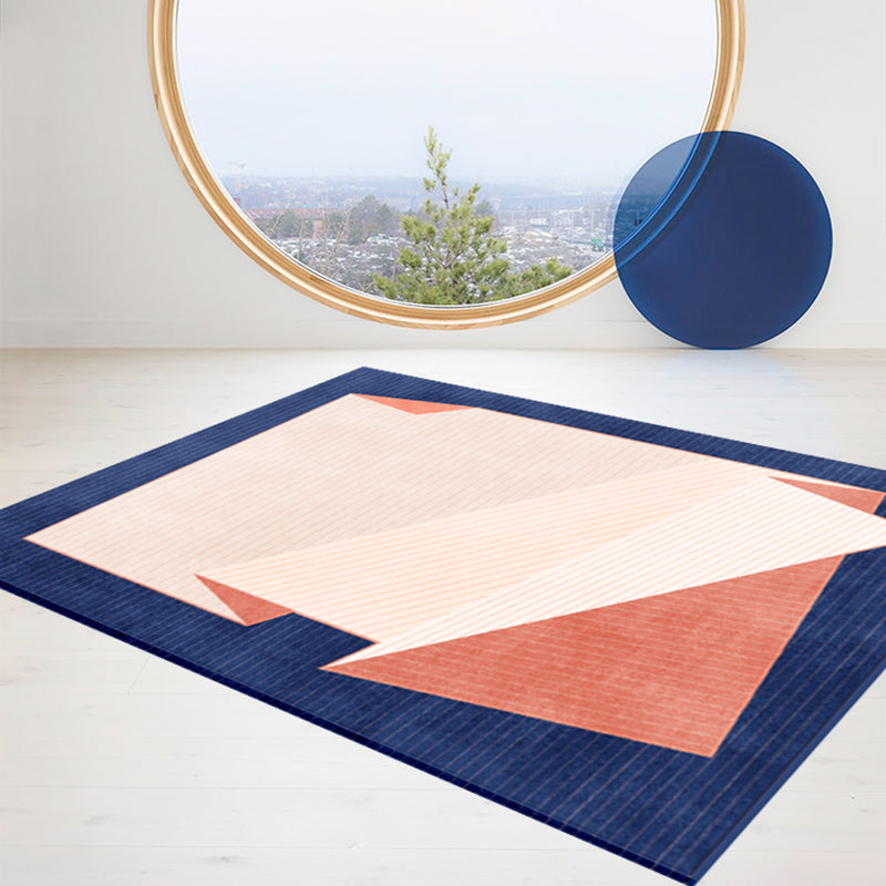 Lisslune | Relaxation Bedroom Rug Multicolored Geo Printed Rug Polyester Non-Slip Back Washable Area Rug