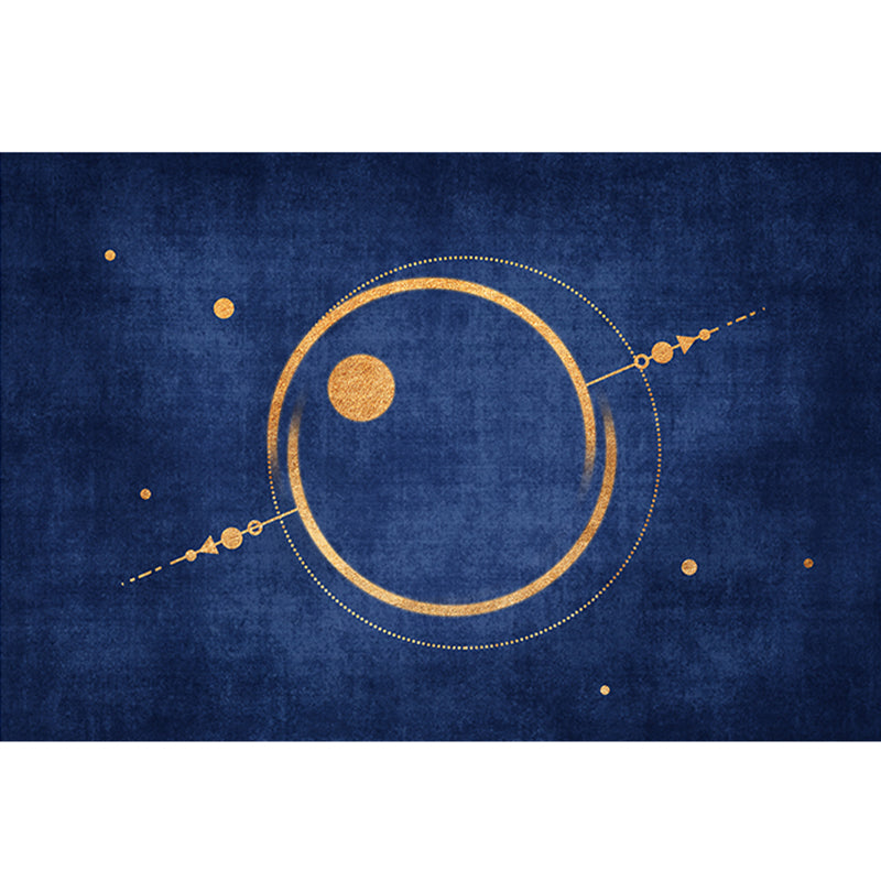 Lisslune | Relaxation Bedroom Rug Multicolored Geo Printed Rug Polyester Non-Slip Back Washable Area Rug