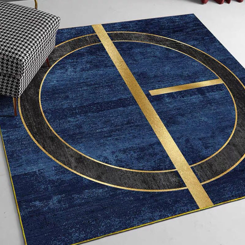 Lisslune | Nordic Geometric Print Rug Multicolor Cotton Blend Rug Non-Slip Back Machine Washable Rug for Room