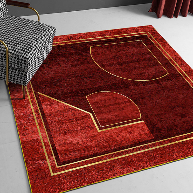 Lisslune | Nordic Geometric Print Rug Multicolor Cotton Blend Rug Non-Slip Back Machine Washable Rug for Room