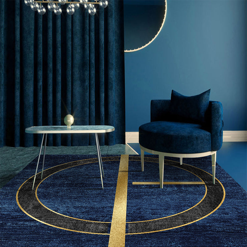 Lisslune | Nordic Geometric Print Rug Multicolor Cotton Blend Rug Non-Slip Back Machine Washable Rug for Room