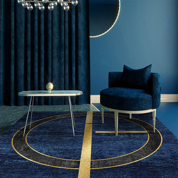 Lisslune | Nordic Geometric Print Rug Multicolor Cotton Blend Rug Non-Slip Back Machine Washable Rug for Room