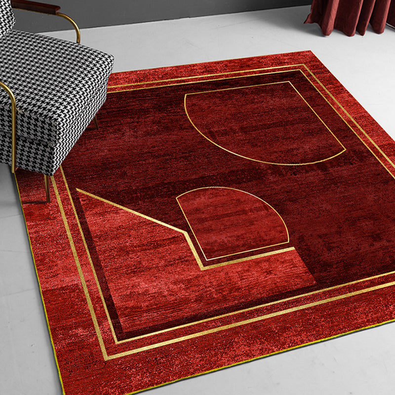 Lisslune | Nordic Geometric Print Rug Multicolor Cotton Blend Rug Non-Slip Back Machine Washable Rug for Room