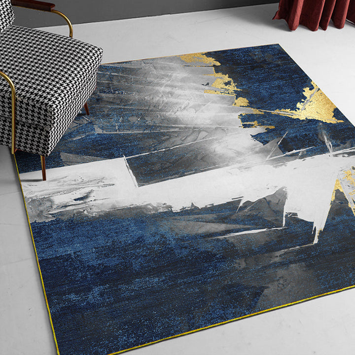 Lisslune | Nordic Geometric Print Rug Multicolor Cotton Blend Rug Non-Slip Back Machine Washable Rug for Room