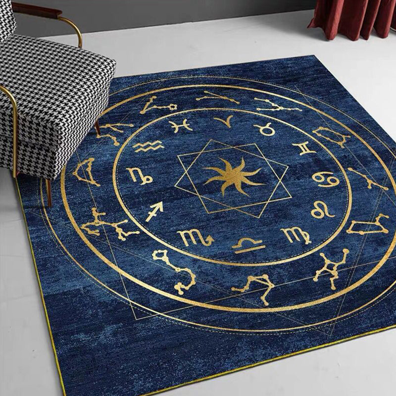 Lisslune | Nordic Geometric Print Rug Multicolor Cotton Blend Rug Non-Slip Back Machine Washable Rug for Room