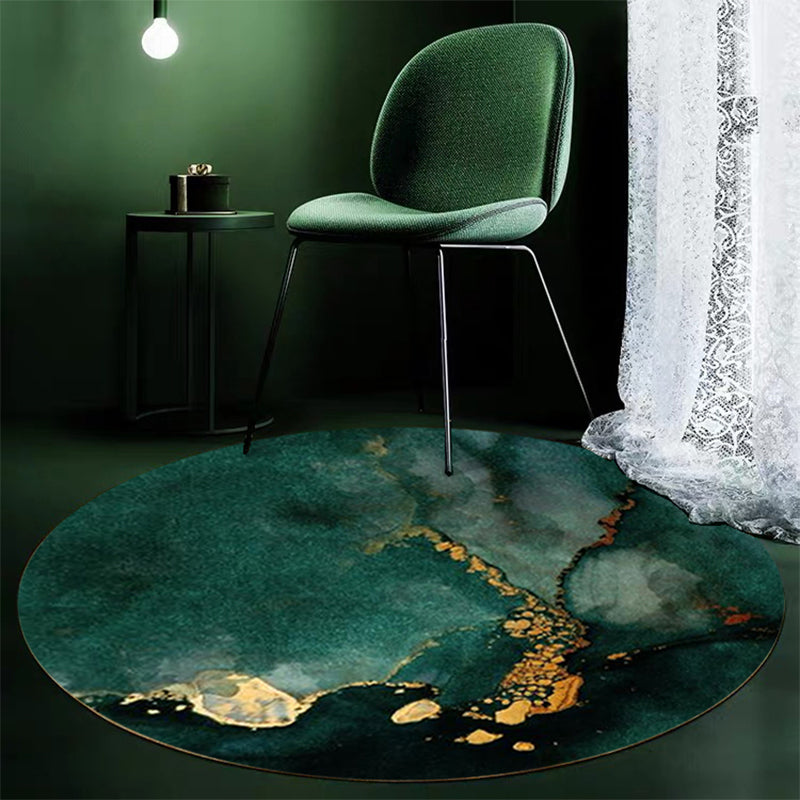 Lisslune | Green Carpet for the Living Room Americana Abstract Print Area Rug Polyester pet-friendly stain-resistant rug