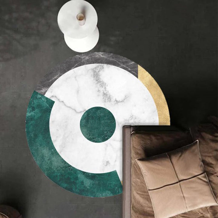 Lisslune | Green Carpet for the Living Room Americana Abstract Print Area Rug Polyester pet-friendly stain-resistant rug