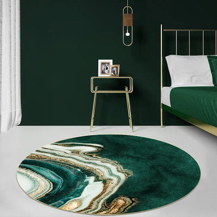 Lisslune | Green Carpet for the Living Room Americana Abstract Print Area Rug Polyester pet-friendly stain-resistant rug