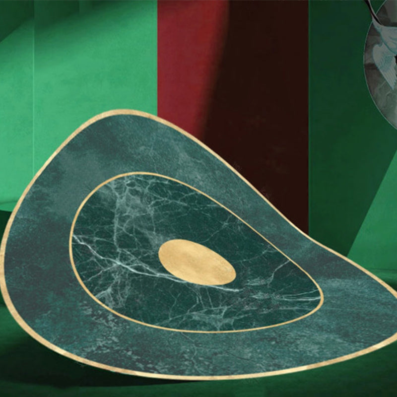 Lisslune | Green Carpet for the Living Room Americana Abstract Print Area Rug Polyester pet-friendly stain-resistant rug