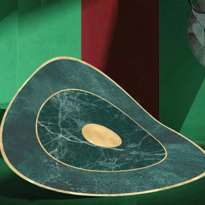 Lisslune | Green Carpet for the Living Room Americana Abstract Print Area Rug Polyester pet-friendly stain-resistant rug