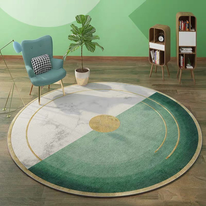 Lisslune | Green Carpet for the Living Room Americana Abstract Print Area Rug Polyester pet-friendly stain-resistant rug