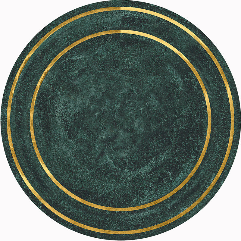 Lisslune | Western Decorative Mat Black Green Abstract Printed Rug Cotton Blend Washable Non-Slip Back Indoor Mat
