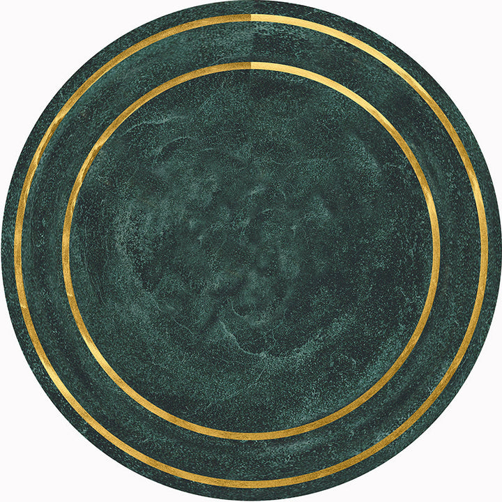 Lisslune | Western Decorative Mat Black Green Abstract Printed Rug Cotton Blend Washable Non-Slip Back Indoor Mat
