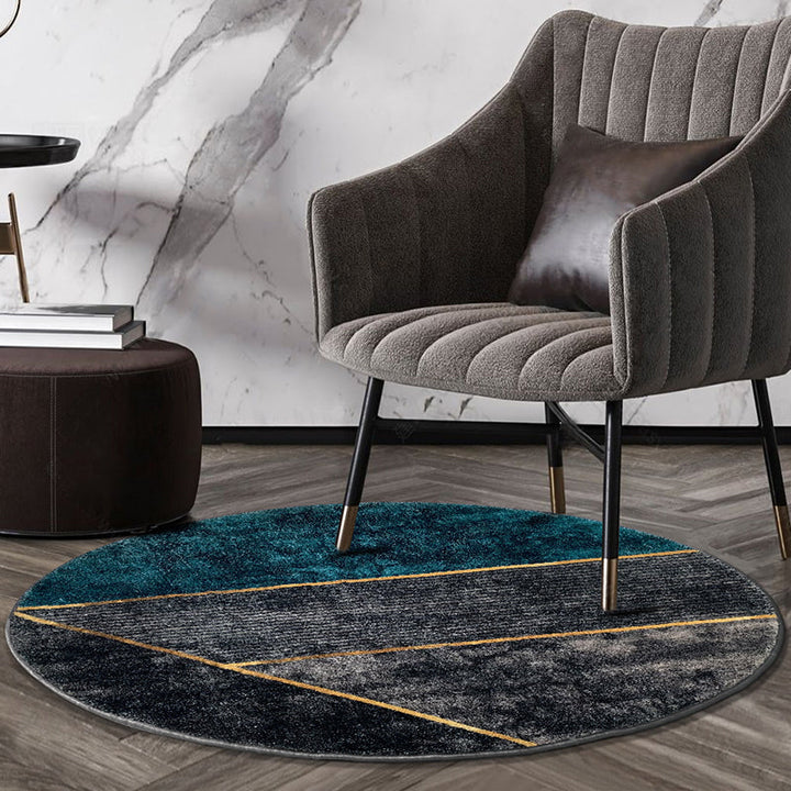 Lisslune | Clearly Modern Rug Multicolored Geometric Printed Rug Non-Slip Back Washable Rug for Living Room