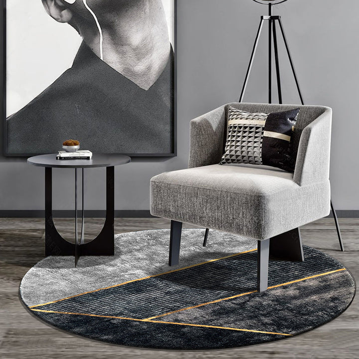 Lisslune | Clearly Modern Rug Multicolored Geometric Printed Rug Non-Slip Back Washable Rug for Living Room