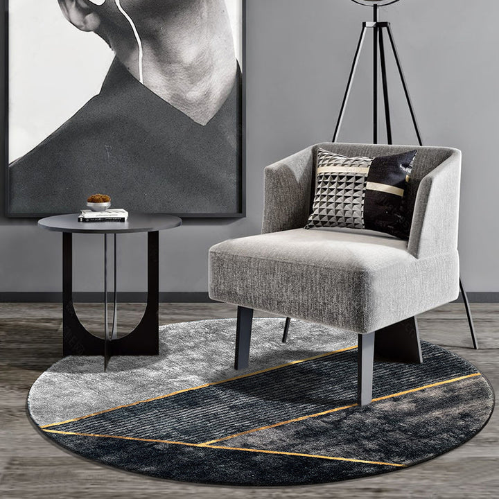 Lisslune | Clearly Modern Rug Multicolored Geometric Printed Rug Non-Slip Back Washable Rug for Living Room