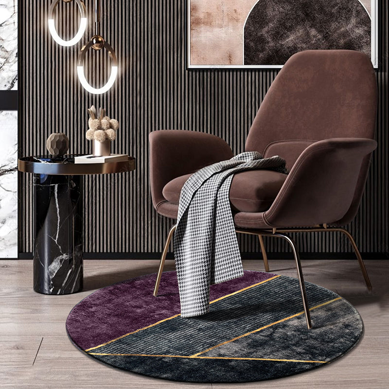Lisslune | Clearly Modern Rug Multicolored Geometric Printed Rug Non-Slip Back Washable Rug for Living Room