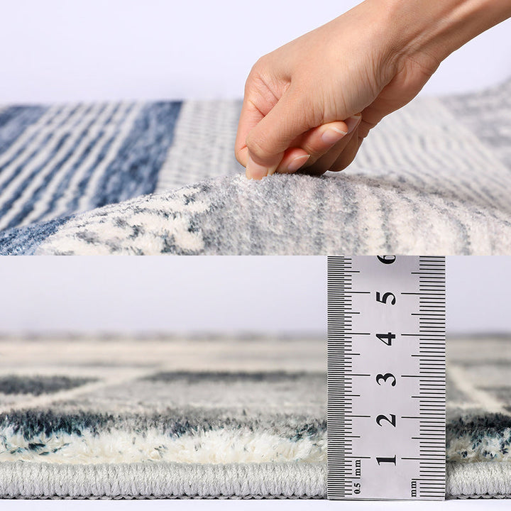 Lisslune | Clearly Modern Rug Multicolored Geometric Printed Rug Non-Slip Back Washable Rug for Living Room
