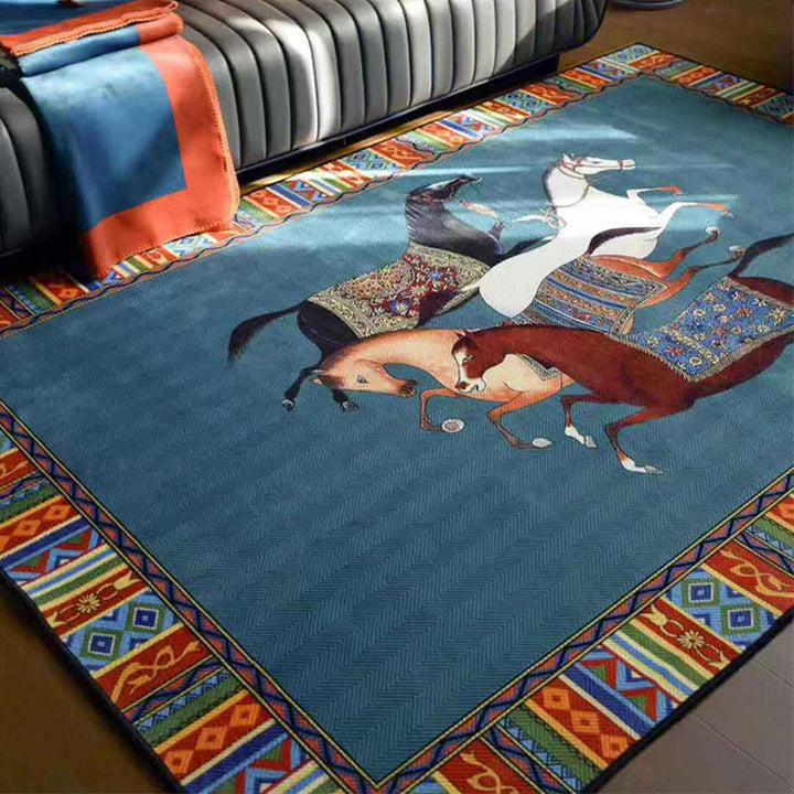 Lisslune | Classic Animal Print Rug Multicolored Polyester Indoor Rug Non-Slip Back Washable Rug for the Bedroom