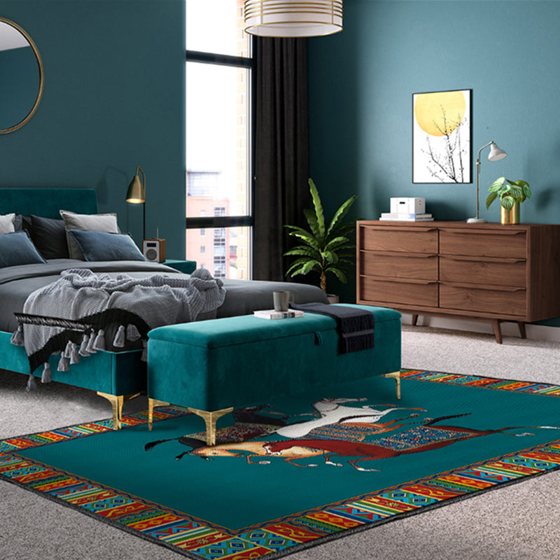 Lisslune | Classic Animal Print Rug Multicolored Polyester Indoor Rug Non-Slip Back Washable Rug for the Bedroom