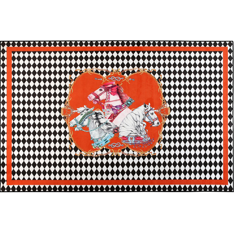 Lisslune | Classic Animal Print Rug Multicolored Polyester Indoor Rug Non-Slip Back Washable Rug for the Bedroom