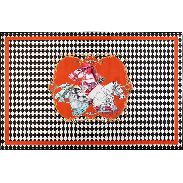 Lisslune | Classic Animal Print Rug Multicolored Polyester Indoor Rug Non-Slip Back Washable Rug for the Bedroom