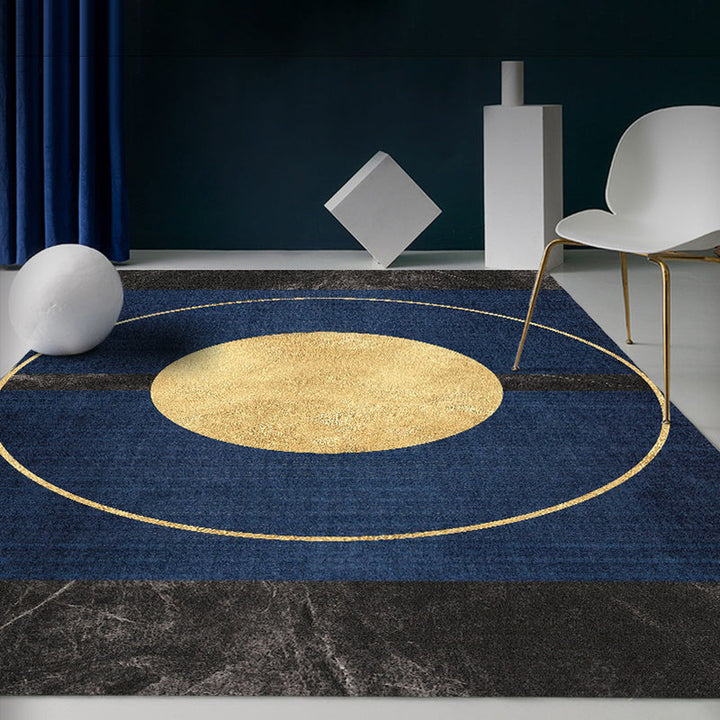 Lisslune | Modern Living Room Rug Multicolored Geometric Pattern Rug Cotton Blend Non-Slip Back Pet-Friendly Rug