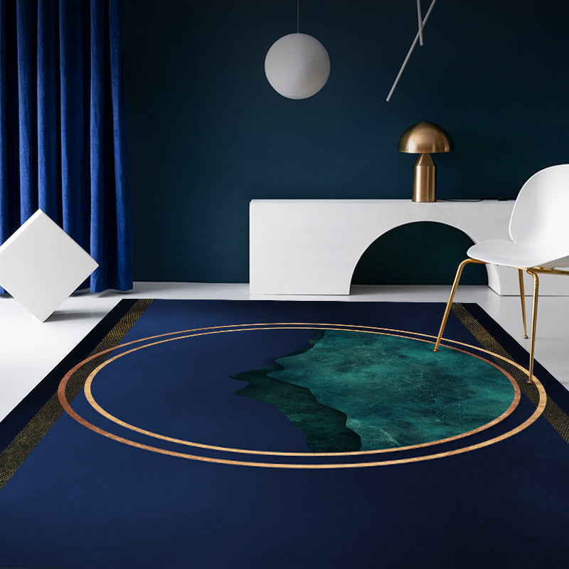 Lisslune | Modern Living Room Rug Multicolored Geometric Pattern Rug Cotton Blend Non-Slip Back Pet-Friendly Rug