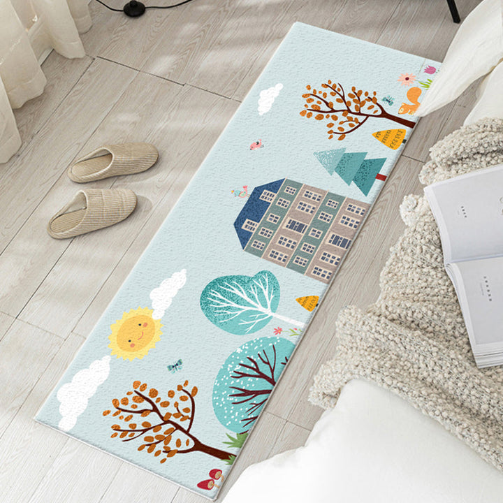 Lisslune | Simplicity Kids Room Carpet Multicolor Cartoon Pattern Carpet Mixed Anti-Slip Machine Washable Area Rug