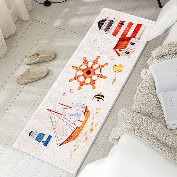 Lisslune | Simplicity Kids Room Carpet Multicolor Cartoon Pattern Carpet Mixed Anti-Slip Machine Washable Area Rug