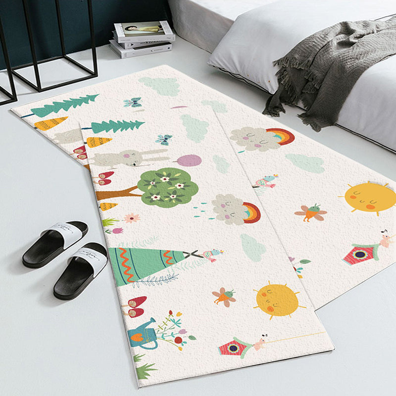 Lisslune | Simplicity Kids Room Carpet Multicolor Cartoon Pattern Carpet Mixed Anti-Slip Machine Washable Area Rug