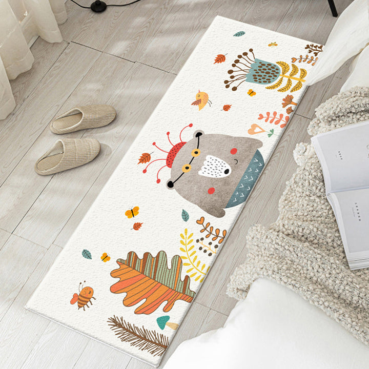 Lisslune | Simplicity Kids Room Carpet Multicolor Cartoon Pattern Carpet Mixed Anti-Slip Machine Washable Area Rug