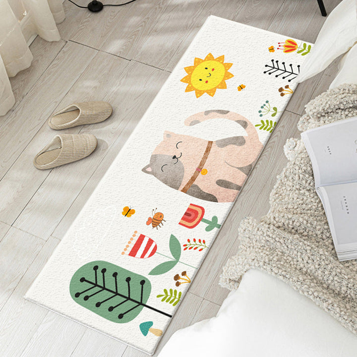 Lisslune | Simplicity Kids Room Carpet Multicolor Cartoon Pattern Carpet Mixed Anti-Slip Machine Washable Area Rug