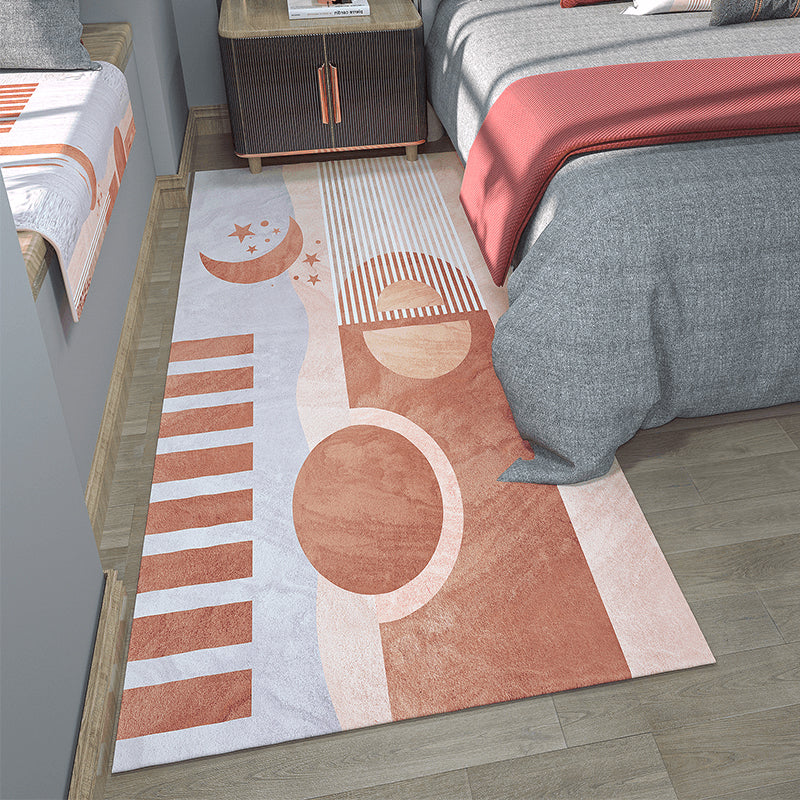 Lisslune | Western Bedroom Rug Multicolored Color Blocked Indoor Rug Mixed Eco-Friendly Non-Slip Back Rug