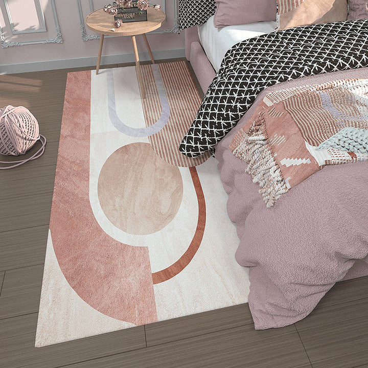 Lisslune | Western Bedroom Rug Multicolored Color Blocked Indoor Rug Mixed Eco-Friendly Non-Slip Back Rug