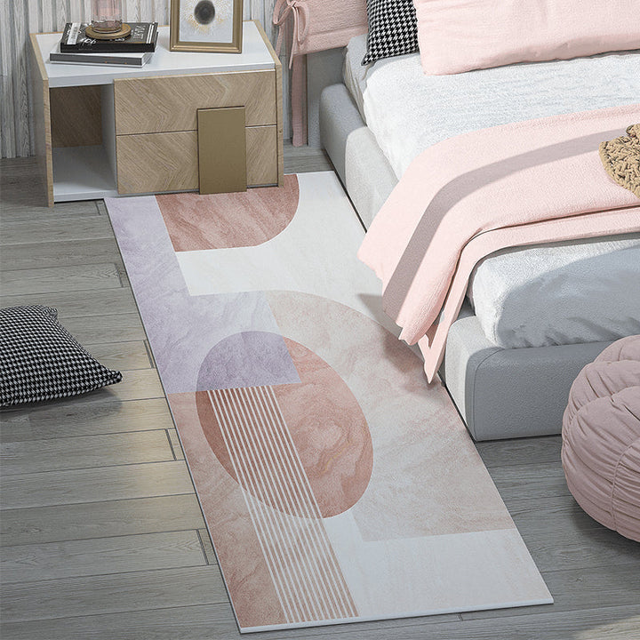 Lisslune | Western Bedroom Rug Multicolored Color Blocked Indoor Rug Mixed Eco-Friendly Non-Slip Back Rug