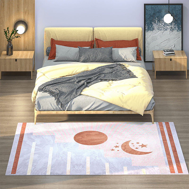 Lisslune | Western Bedroom Rug Multicolored Color Blocked Indoor Rug Mixed Eco-Friendly Non-Slip Back Rug