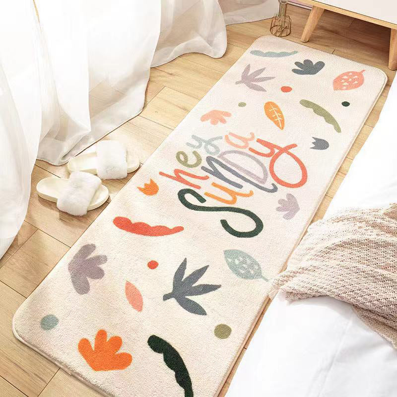 Lisslune | Southwest Bedroom Carpet Multi-colored Cartoon Printed Area Rug Synthetic Non-slip Rug Machine Washable Rug
