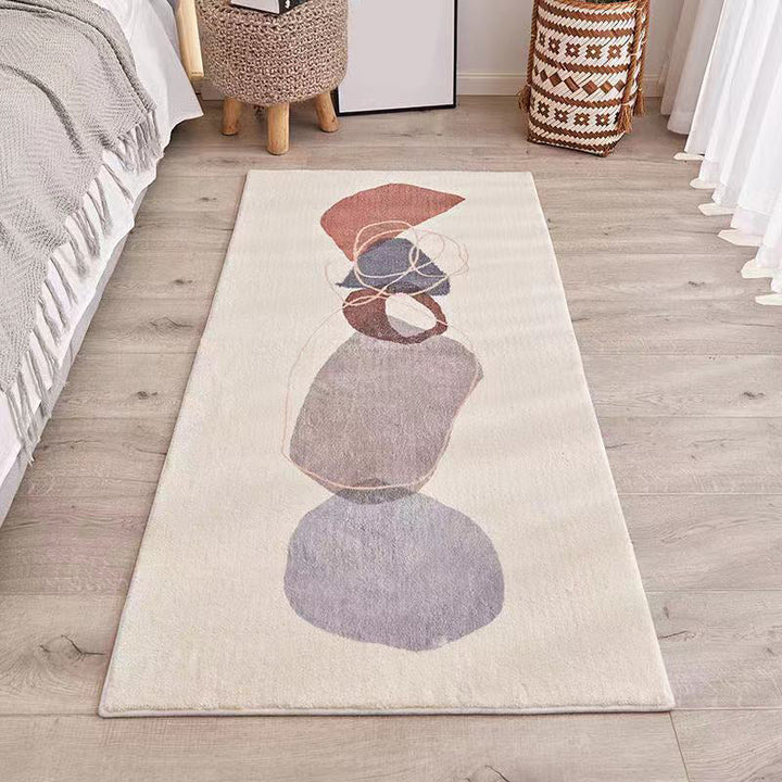 Lisslune | Southwest Bedroom Carpet Multi-colored Cartoon Printed Area Rug Synthetic Non-slip Rug Machine Washable Rug