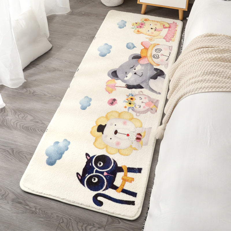 Lisslune | Southwest Bedroom Carpet Multi-colored Cartoon Printed Area Rug Synthetic Non-slip Rug Machine Washable Rug