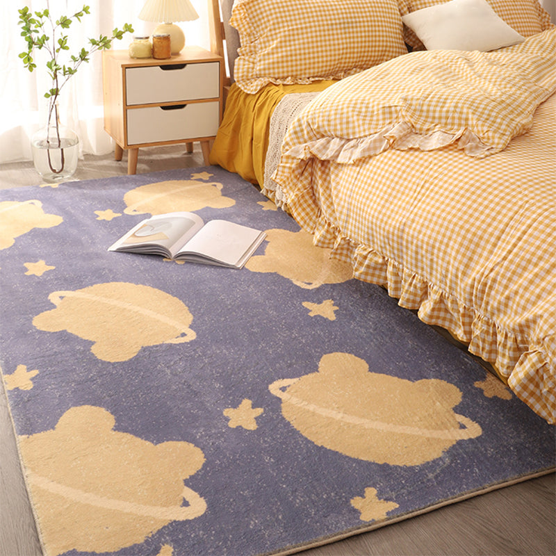 Lisslune | Beautiful children's room carpet Multicolored cartoon print area rug synthetic non-slip backing pet-friendly carpet