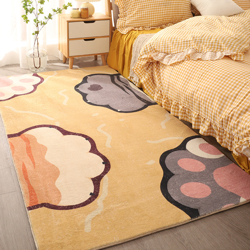 Lisslune | Beautiful children's room carpet Multicolored cartoon print area rug synthetic non-slip backing pet-friendly carpet