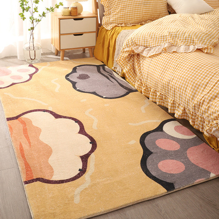Lisslune | Beautiful children's room carpet Multicolored cartoon print area rug synthetic non-slip backing pet-friendly carpet