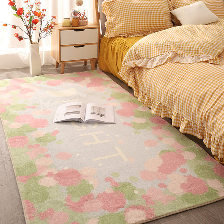 Lisslune | Beautiful children's room carpet Multicolored cartoon print area rug synthetic non-slip backing pet-friendly carpet